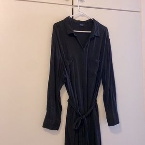 Old Navy Black Button Down Maxi/Midi Dress XXL